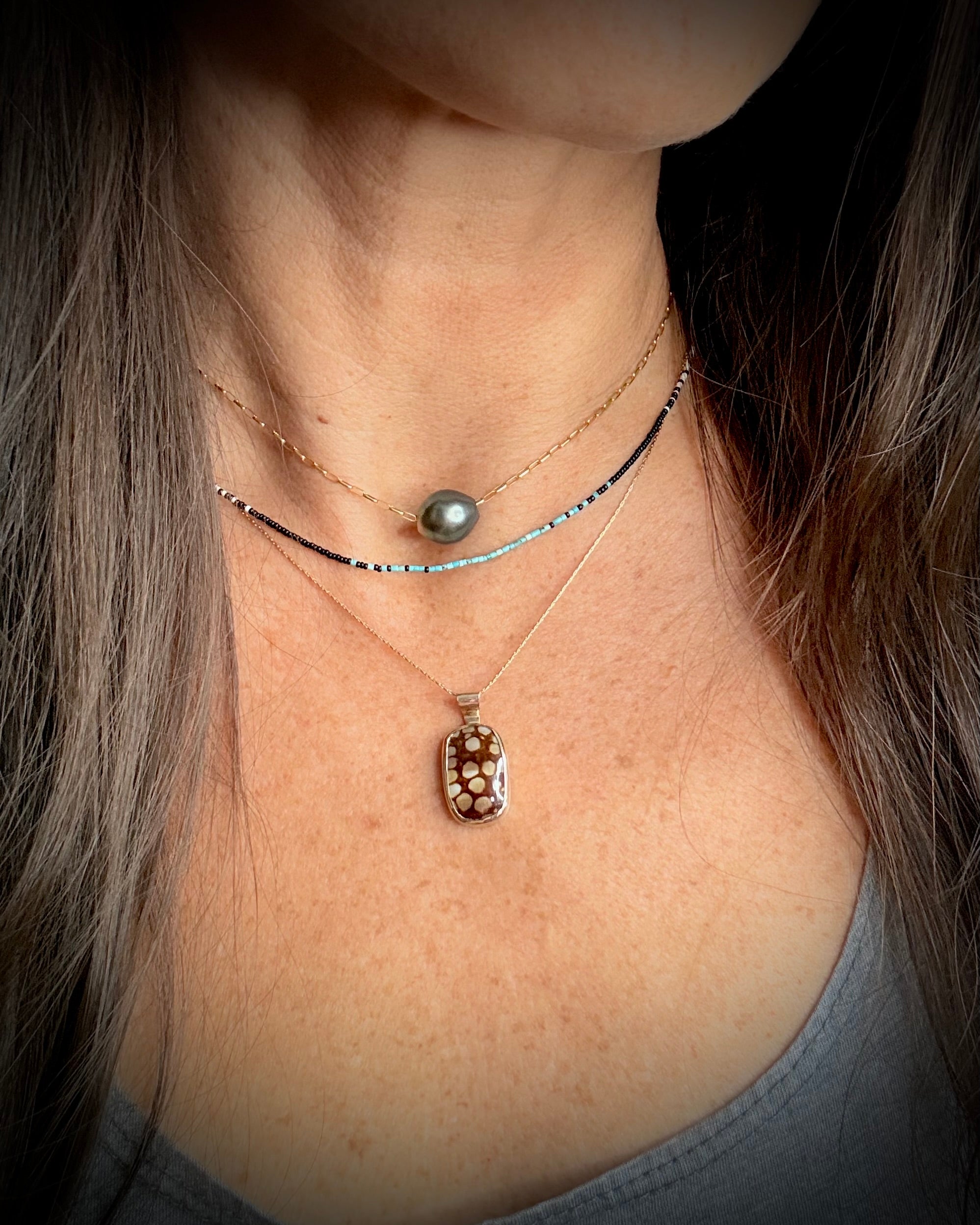 Hawaiian Humpback Cowry Driftbit Necklace - 14k Gold Filled