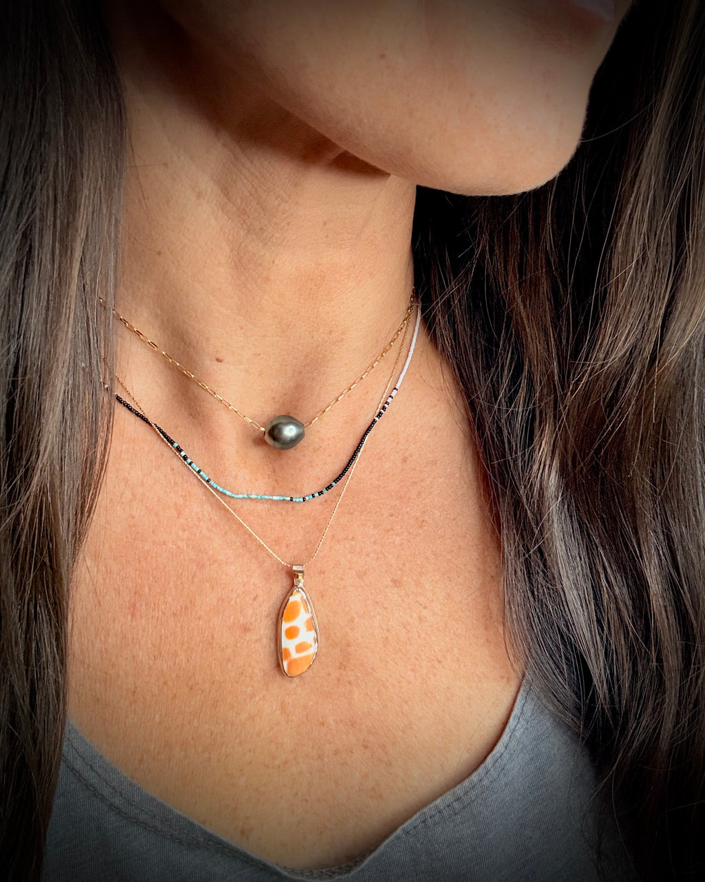 Hawaiian Miter Shell Driftbit Necklace - 14k Gold Filled