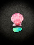 Custom Order For Macey - Pink Scallop Shell & Opal Ring - 14k Gold Fill Size 9