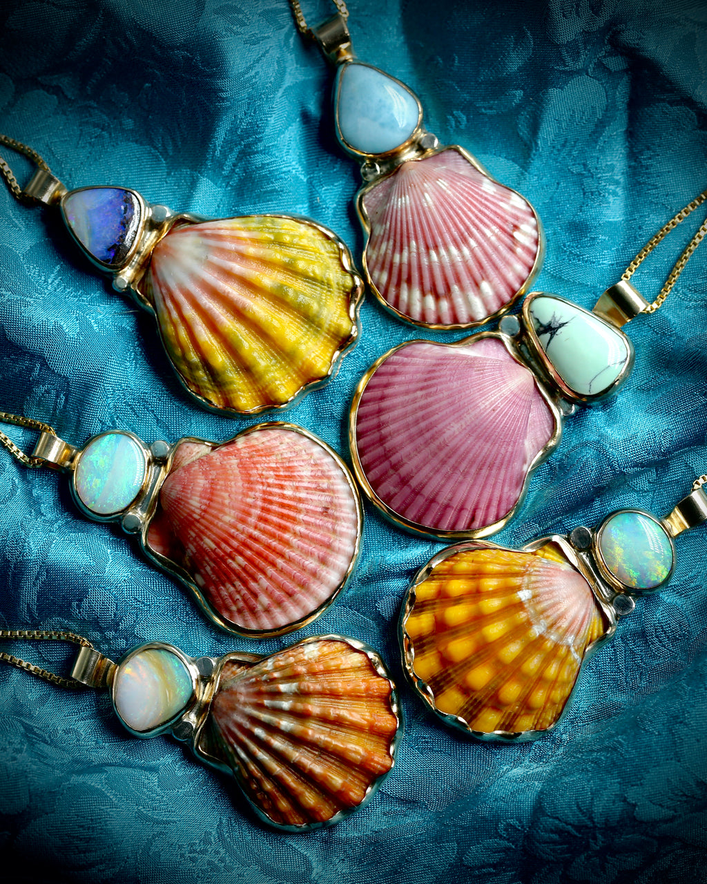 Sunrise Shell & Boulder Opal Necklace - 14k Gold Filled